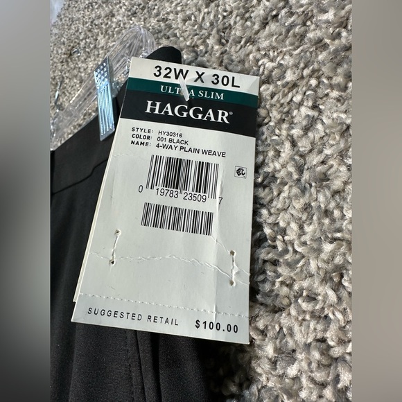 NWT Haggar Men's 4-Way Stretch Ultra Slim Flat Front Dress Pant Size 32x30 - Picture 7 of 8